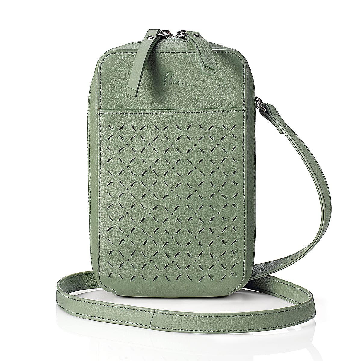 Sage Whisper Leather Organiser Bag