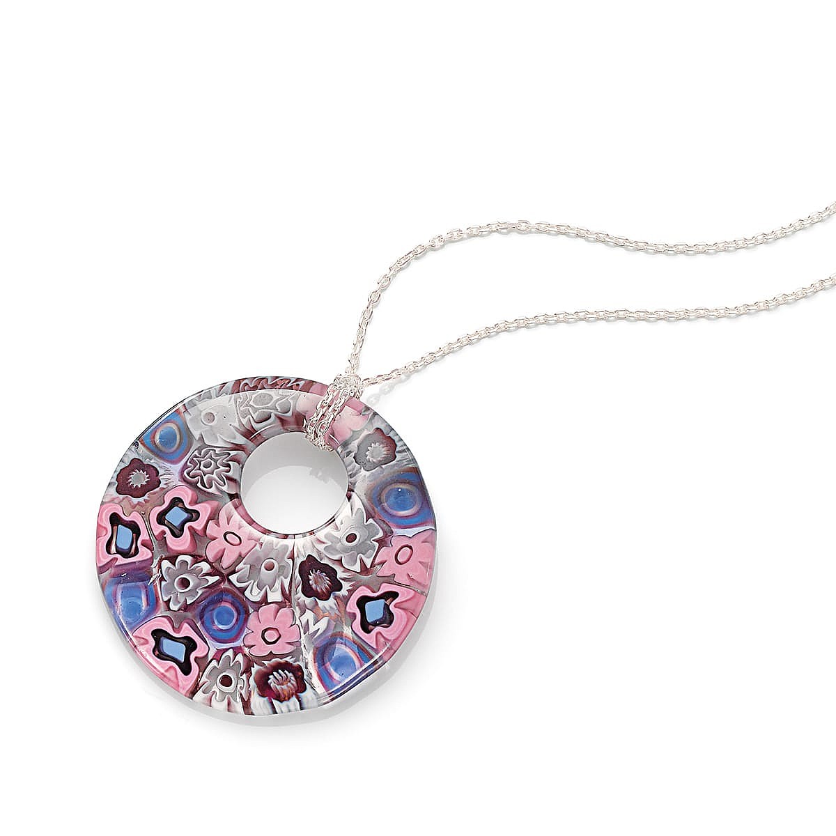Floral Study Millefiori Glass Pendant