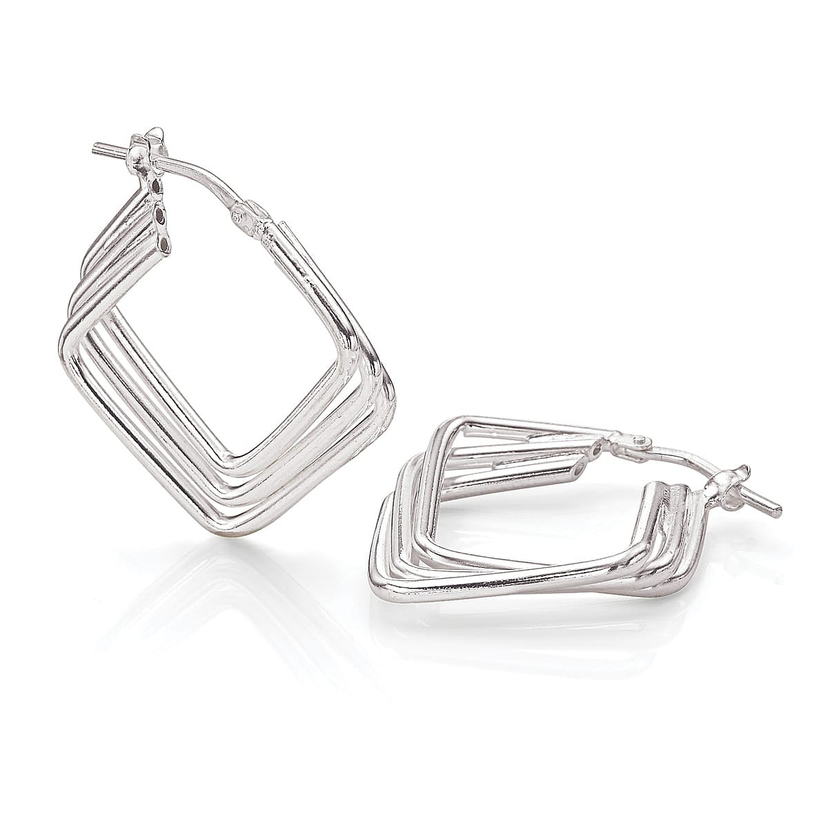 Silver Echo Hoop Earrings