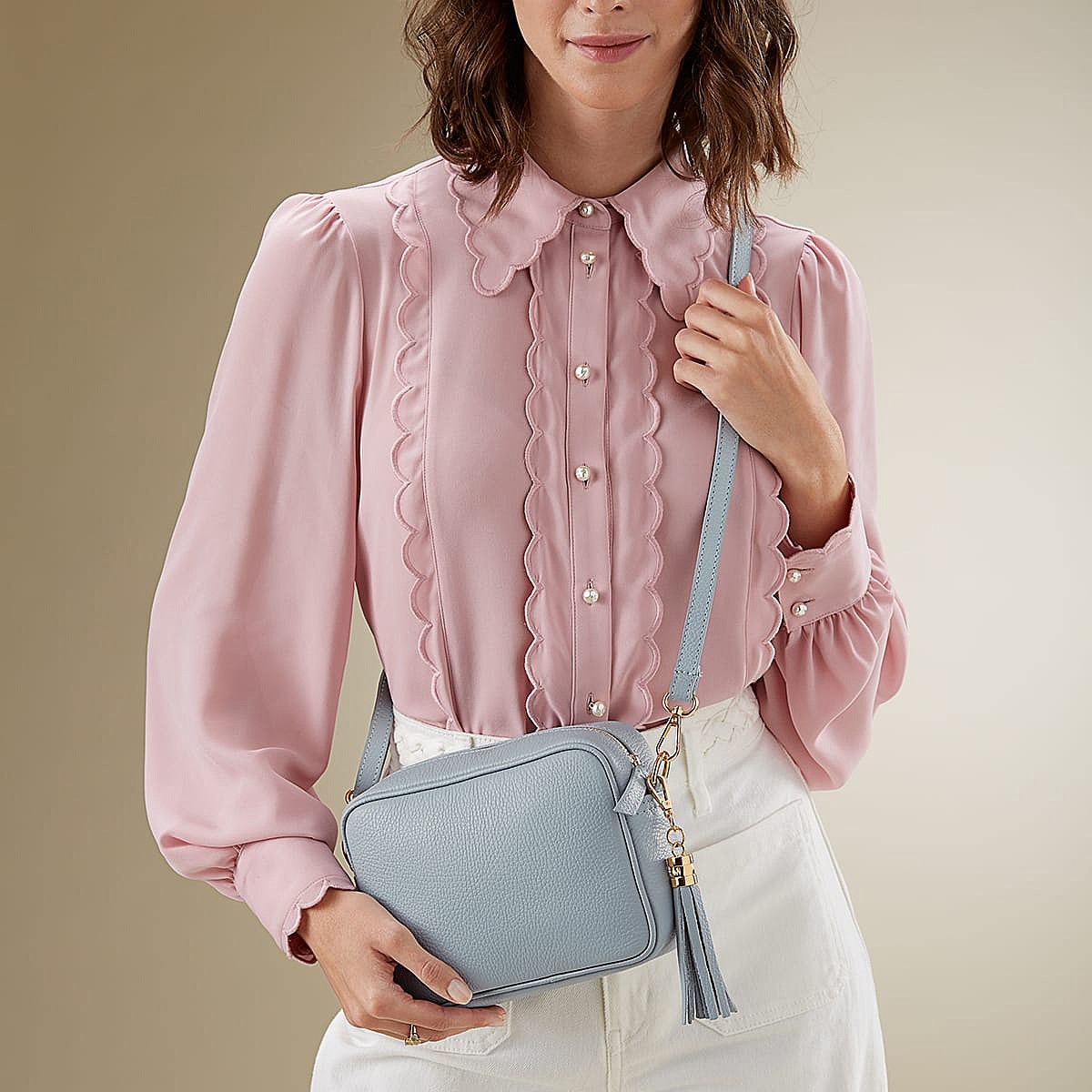 Sweet Baby Blues Leather Cross-Body Bag