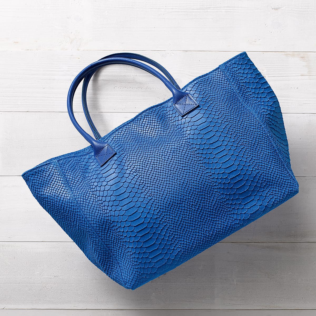 On the Scene Cobalt Suede Tote Bag