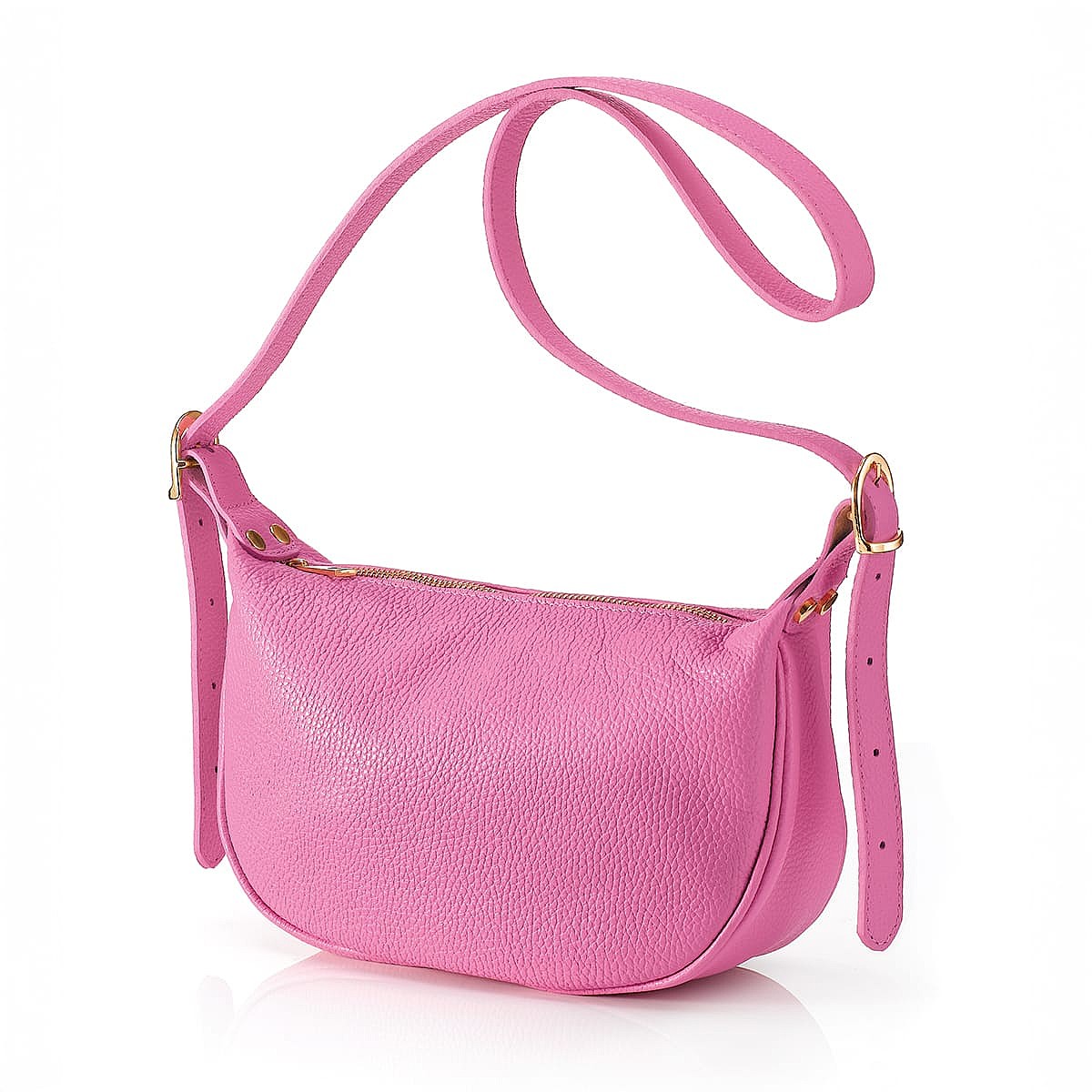 Positively Pink Leather Cross-Body Bag