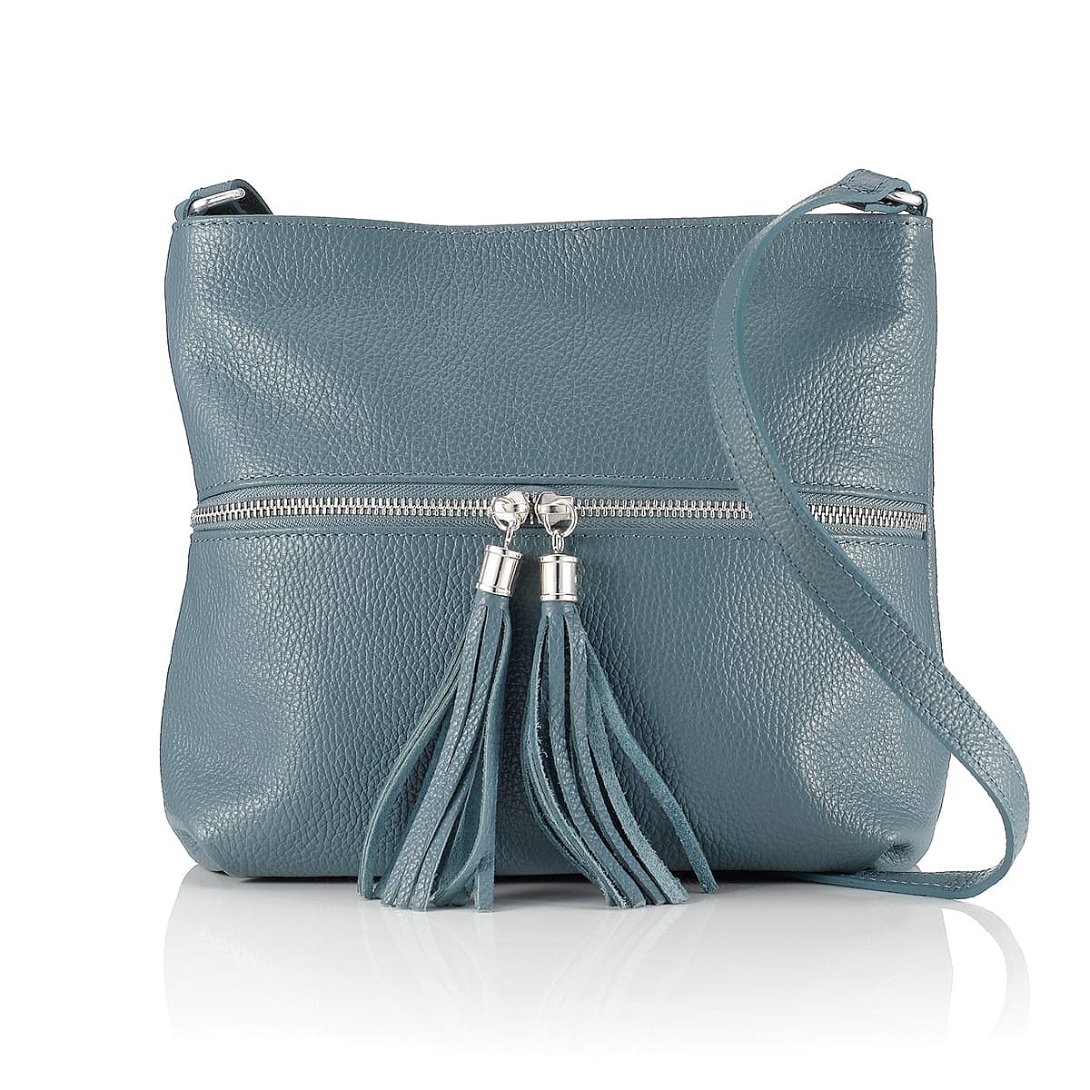 In Full Swing Denim Leather Bag
