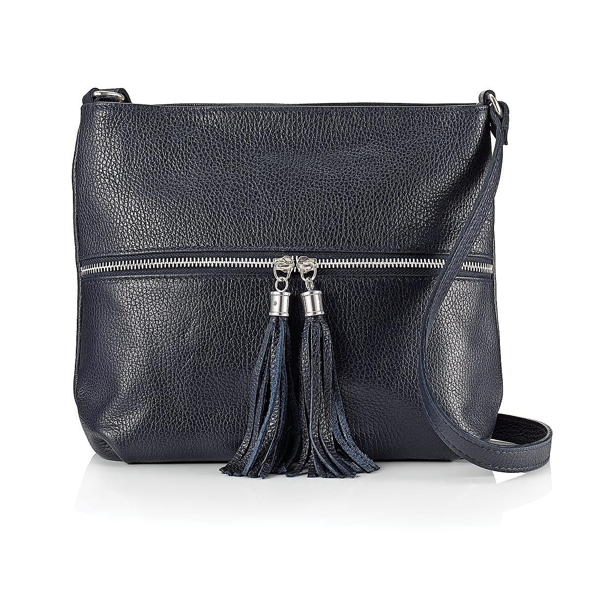 In Full Swing Navy Leather Bag