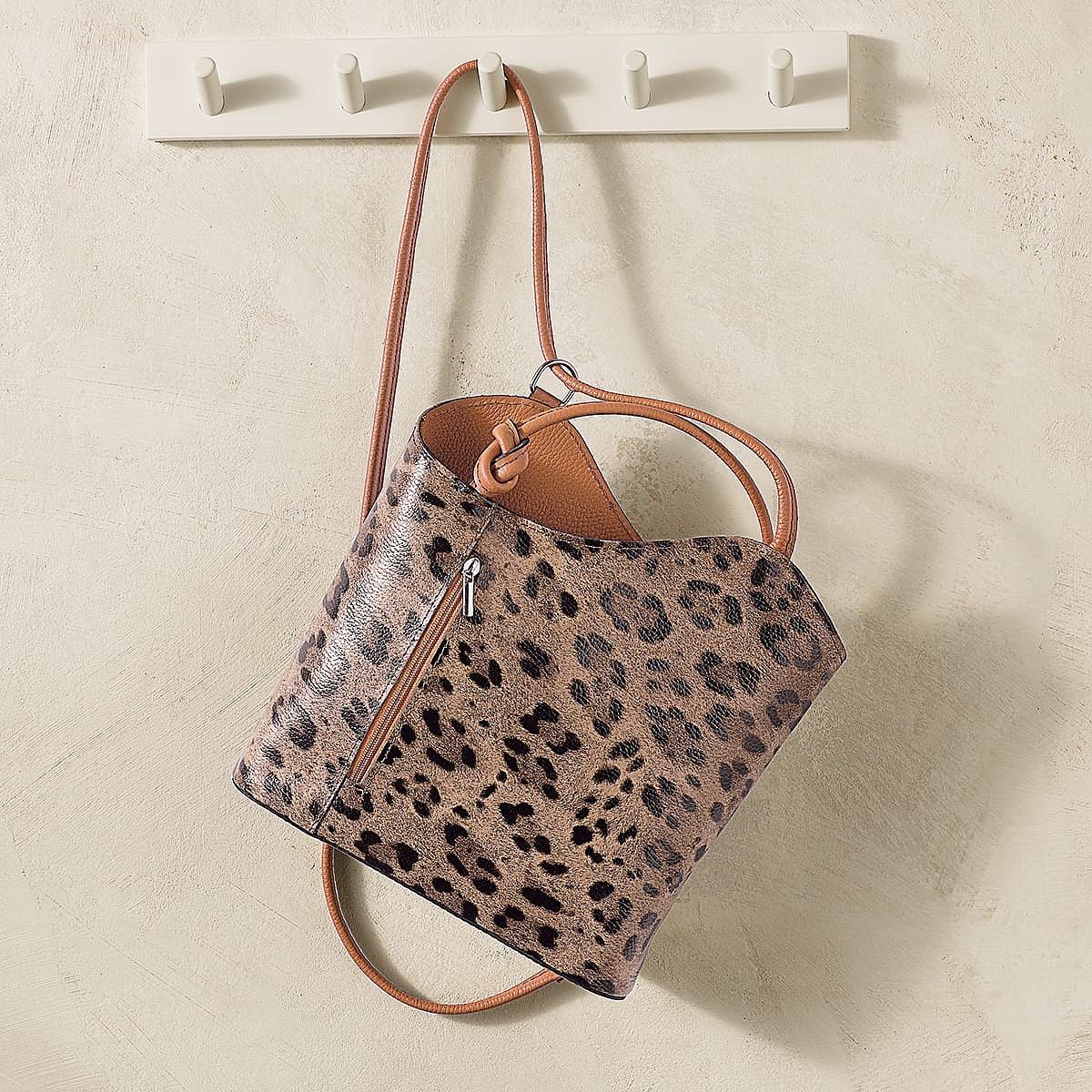 Strut Your Spots Leather Shoulder Bag