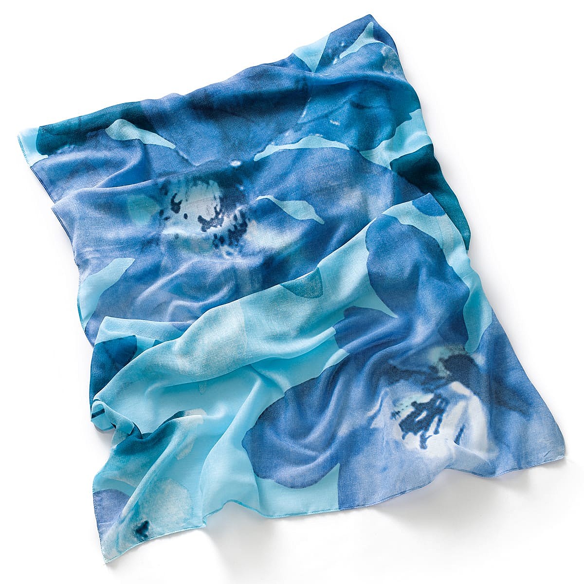 Flowing Florals Blue Scarf