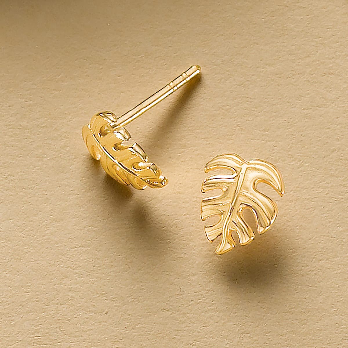 Tropical Charm Monstera Stud Earrings