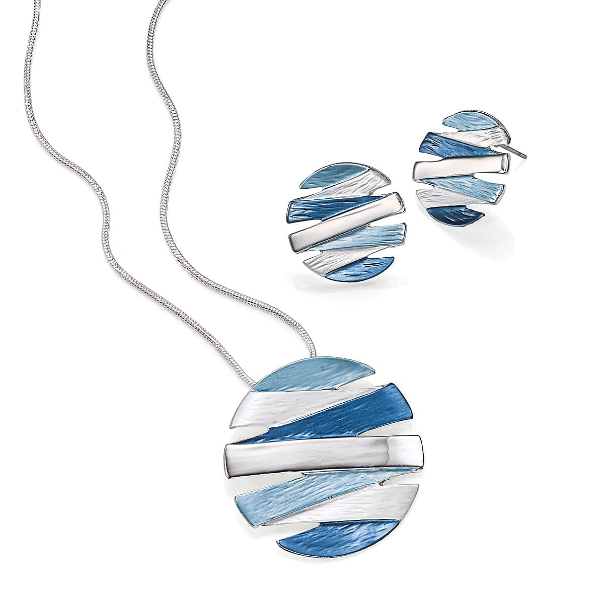 Lunar Glow Blue Pendant & Earring Set