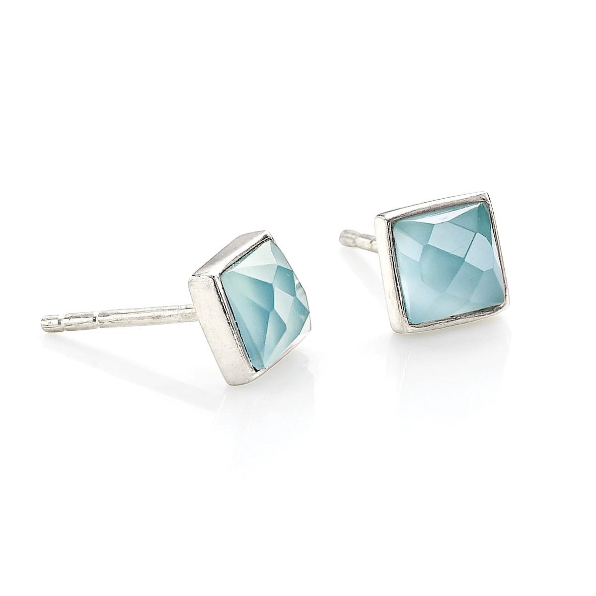 Simply Square Chalcedony Stud Earrings