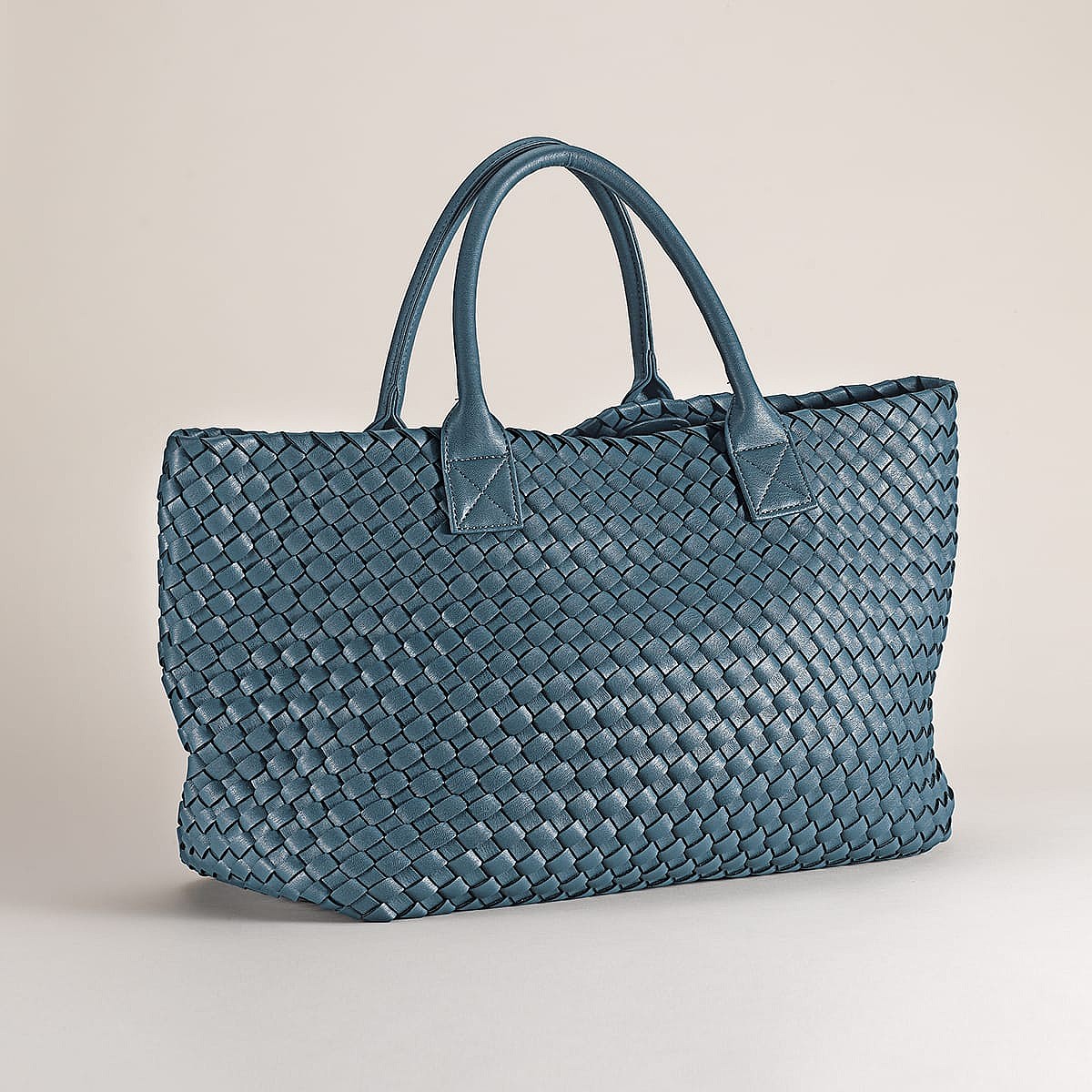 Teal Tides Faux Leather Tote Bag