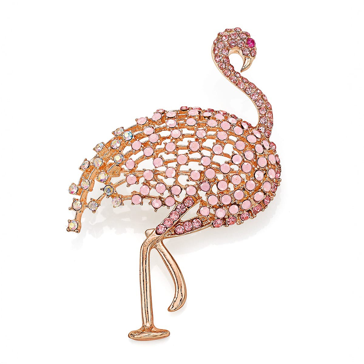 Balancing Beauty Flamingo Crystal Brooch