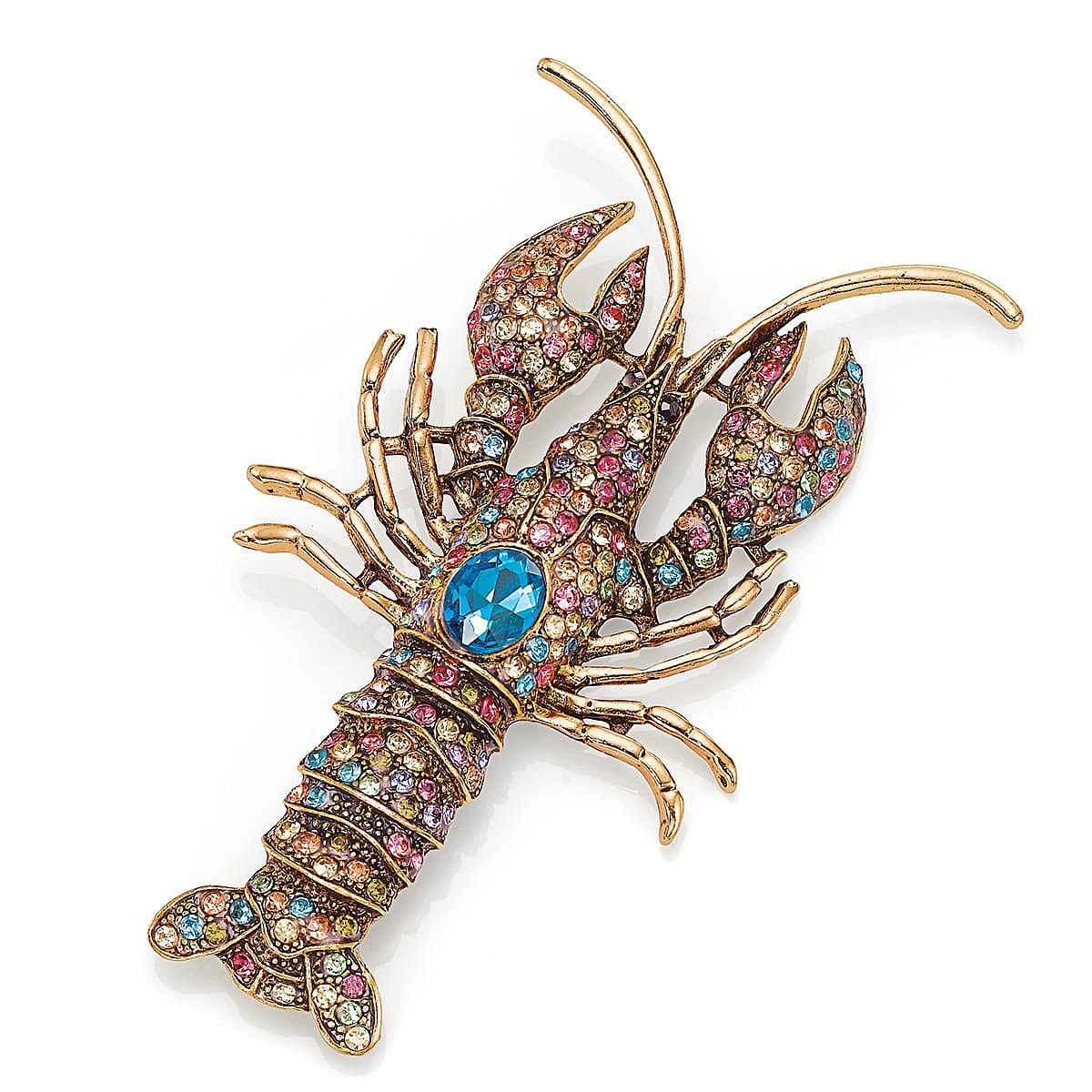 Life of Luxury Crystal Lobster Brooch