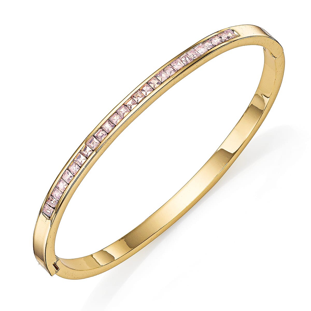 Channelling Light Pink Crystal Bangle