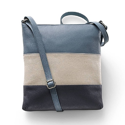 Horizons Blue Leather Cross-Body Bag