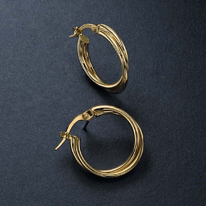 Gold Plated Freshwater Pearl Molten Hoop Earrings - Lovisa