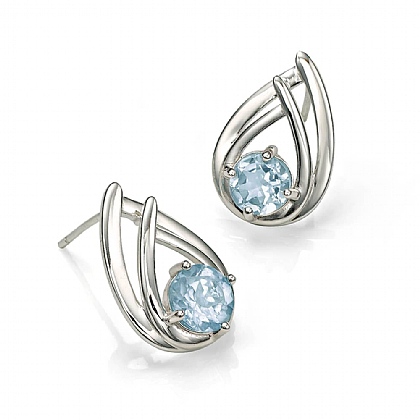 Point of Clarity Blue Topaz Stud Earrings