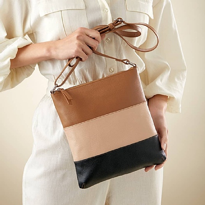 Shades of Chic Leather Cross-Body Bag