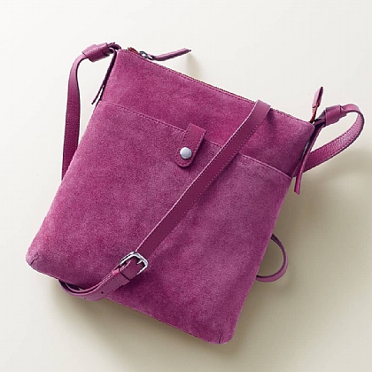 Falling for Fuchsia Suede Cross-Body Bag