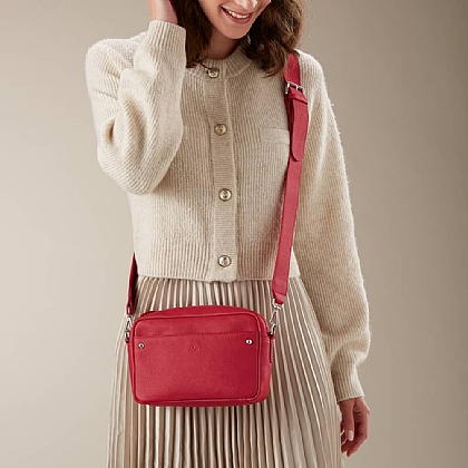 Red Go Lightly Leather Cross-Body Bag