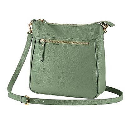 Say It In Sage Leather Cross-Body Bag