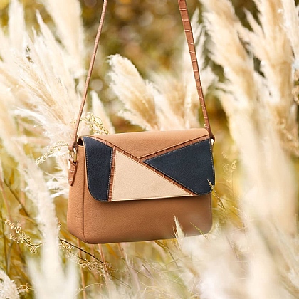 Lasting Impression Leather Cross-Body Bag