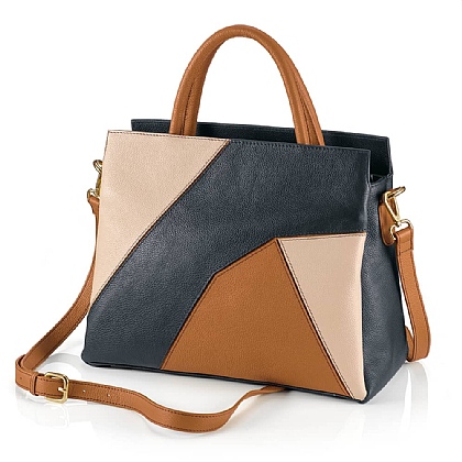 Poised Perspective Leather Bag