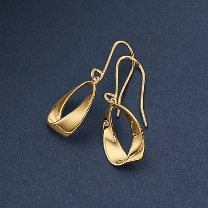 Radiant Ribbons Gold Earrings