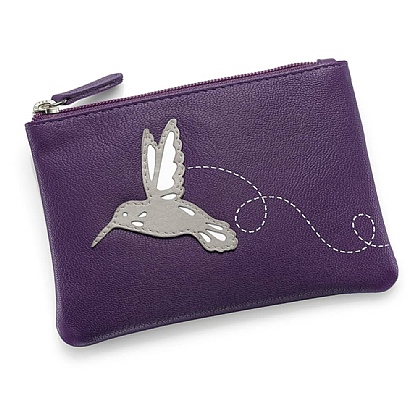 Flight of Fancy Hummingbird Leather Coin Purse