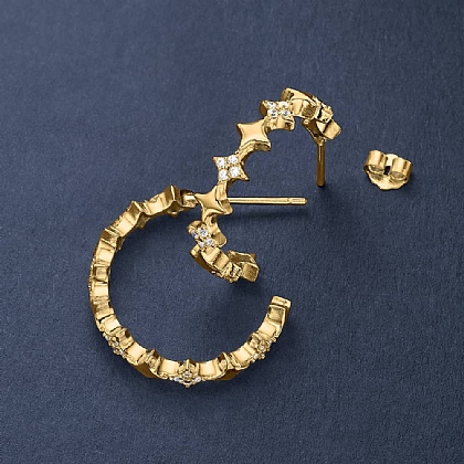 Starlit Circle Hoop Earrings