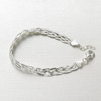 Woven Whisper Silver Bracelet