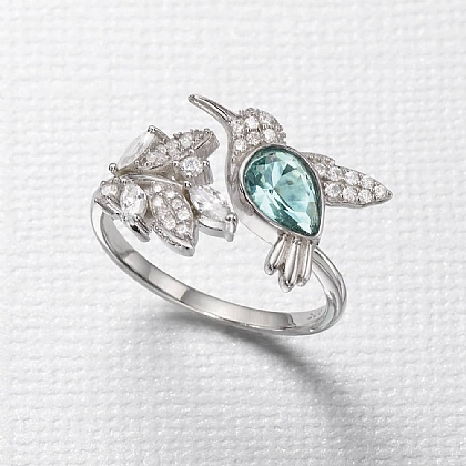 Abundant Joy Hummingbird Ring