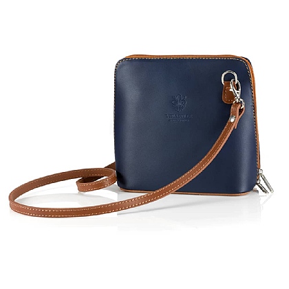 Perfectly Paired Navy Leather Cross-Body Bag