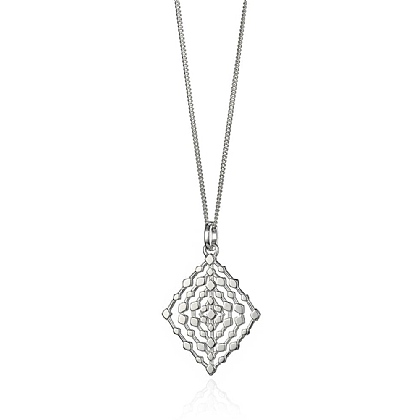 Woven Geometry Silver Pendant
