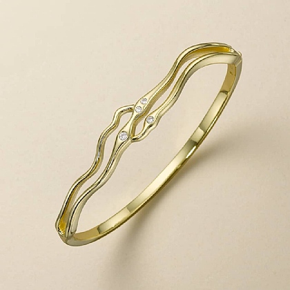 Flowing Finesse Gold-Plated Bangle