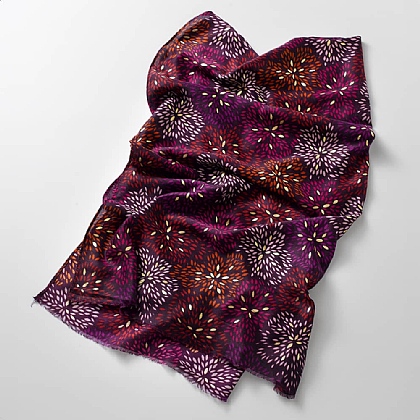 Floral Fireworks Fuchsia Scarf