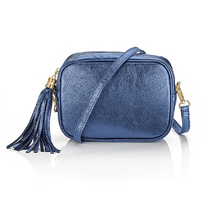By Moonlight Navy Leather Cross-Body Bag