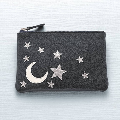 The Skies Above Navy Leather Coin Purse