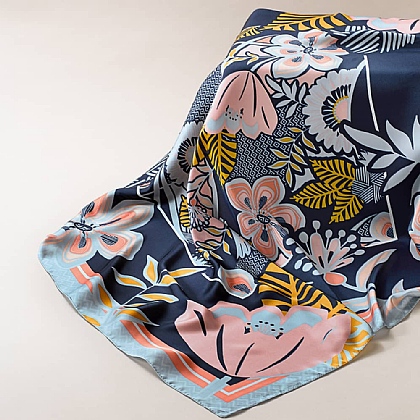 Sunshine Navy Scarf