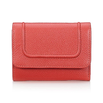 All Lined Up Coral Leather Purse