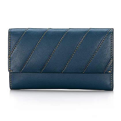 Cross the Line Navy Leather Purse