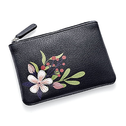 Floral Flair Leather Coin Purse