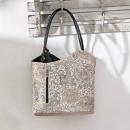 Filigree Finesse Blush Suede Bag