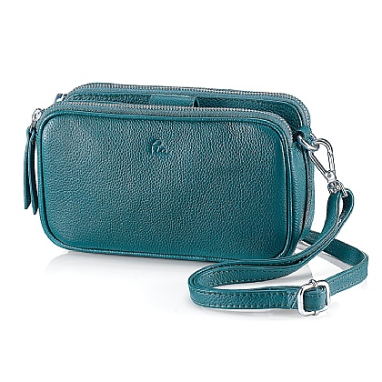 Intrepid in Teal Leather Organiser Bag