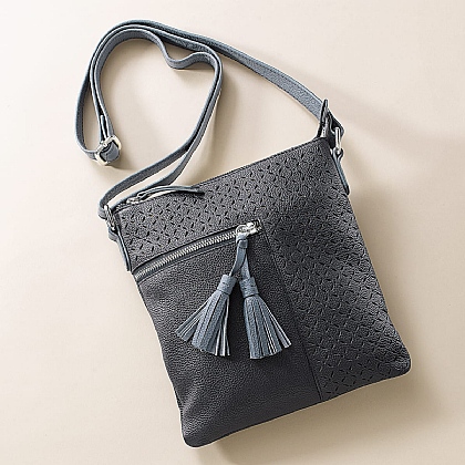 Blue Breeze Leather Cross-Body Bag