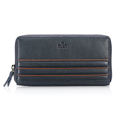 Between Blues Leather Purse
