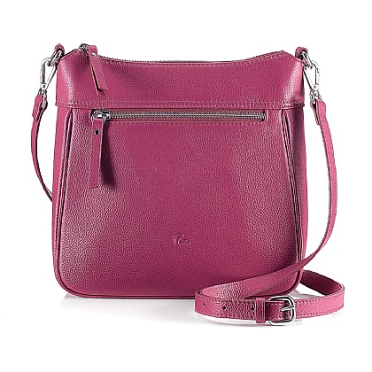Fine in Fuchsia Leather Cross-Body Bag