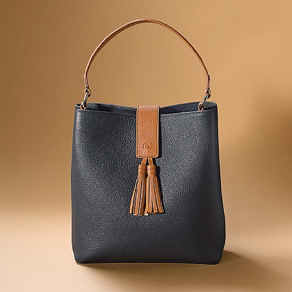Carried Away Navy Leather Bag
