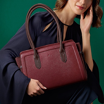 Make it Merlot Suede & Leather Bag