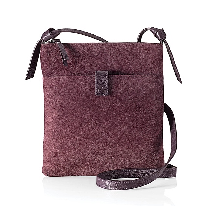 Purple Perspective Suede Cross-Body Bag