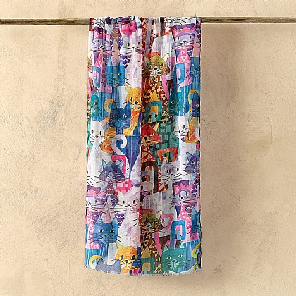 Feline Frenzy Multi-Coloured Scarf